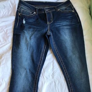 EUC Faded Glory dark blue jeans